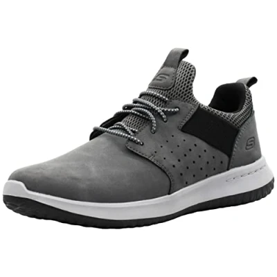 Afbeelding van Skechers Delson Axton lage herensneakers, Zwart grijs