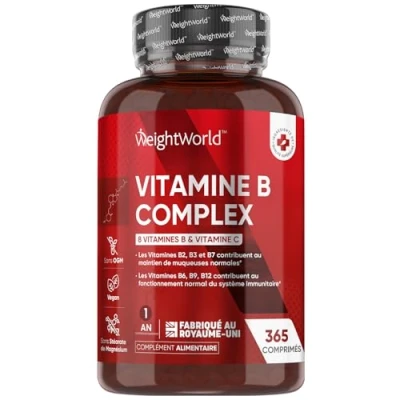 Afbeelding van WeightWorld Vitamine B Complex Alle 8 belangrijke vitamines 365 vegan tabletten voor 1 jaar voorraad
