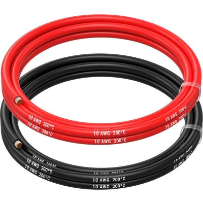 Afbeelding van MMOBIEL 10 AWG Siliconen Elektrische Draad Gauge (5,26mm²) Vertinde Koperkabel 2 Aparte Draden Rood &amp; Zwart Elk 1,5 m voor RC, Drones, 3D Printers, Batterijen, Luidsprekerdraden, Led Strips