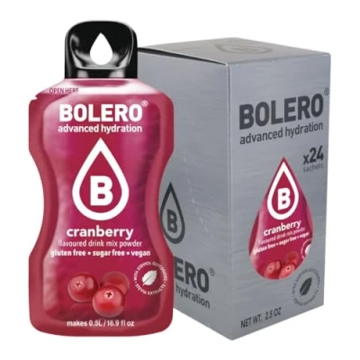 Afbeelding van Bolero Drank 24 zakjes, porties van 3 g, oplosbare poederbereiding voor verse fruitige dranken, verdunnen in water, 72 gram, gezoet met stevia (cranberry)