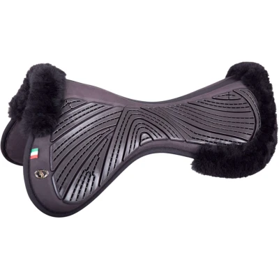 Afbeelding van BR Zadelonderlegger Memory Foam &amp; Gel Sheepskin Zwart L