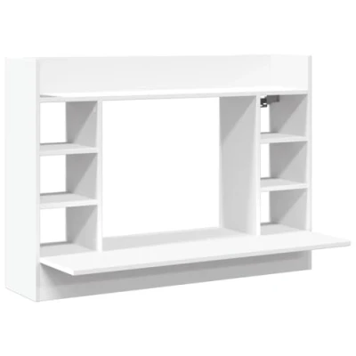 Afbeelding van Wandbureau 105x48x75 cm bewerkt hout wit
