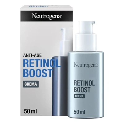 Image de Neutrogena Crème Anti Âge Retinol Boost (flacon pompe de 50 ml) Soin du visage pour combattre les signes visibles l&#039;âge le enrichie en rétinol