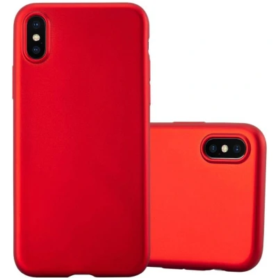 Afbeelding van Cadorabo Hoesje geschikt voor Apple iPhone X / XS in METALLIC ROOD Beschermhoes gemaakt van flexibel TPU silicone Case Cover
