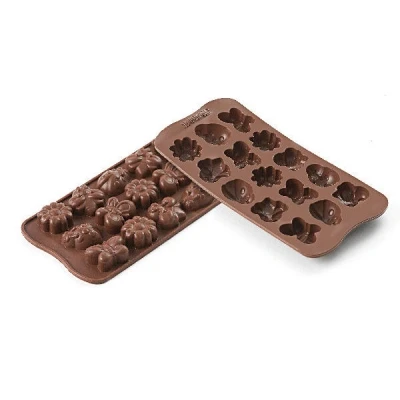 Afbeelding van Silikomart Siliconen Bonbonvorm Lente (15x) 3,6x2,6x1,5cm