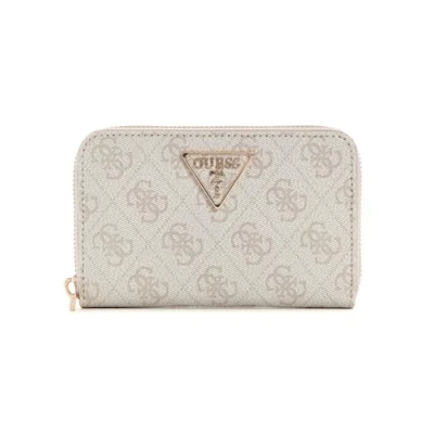 Afbeelding van GUESS Portemonnee Laurel SLG Medium Zip Around Wallet Bone Logo Crème