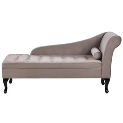 Afbeelding van Beliani PESSAC Chaise longue Beige Rechterzijde Fluweel