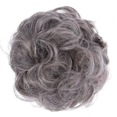 Afbeelding van PRETTYSHOP Uitlopende pruik, bruidshaarstijl, volumineus krullend, grijsblond, mix, G21A