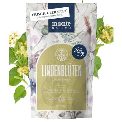 Image de Monte Nativo tisane à fleurs de tilleul (200 g), séchées délicatement, 100 % pur et naturel, comme ou thé cadeau, aux fruits