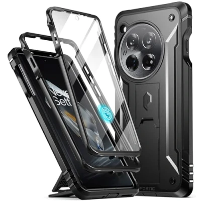 Afbeelding van POETIC Revolution Hoesje compatibel met OnePlus 12 5G (2024), geïntegreerde displaybeschermfolie, werkt vingerafdruk identificatie, robuuste en resistente all round hoes
