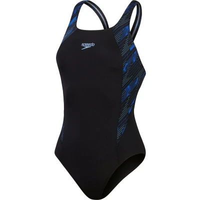 Afbeelding van Speedo Womens Hyperboom Splice Muscleback Badpak, Dames, Maat: 36, Black / blue curious