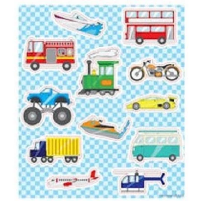 Afbeelding van Fun stickers Voertuigen per vel