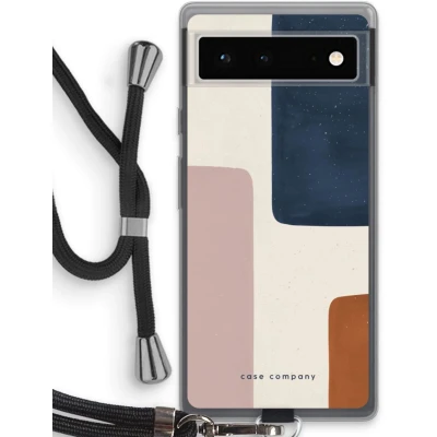 Afbeelding van Case Company® hoesje met Koord geschikt voor Google Pixel 6 Geo #5 Telefoonhoesje Zwart Bescherming aan alle Kanten en Over de Schermrand
