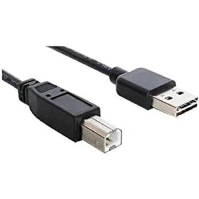 Afbeelding van Delock USB kabel 2.0 A stekker, B Stekker 3.00 m Zwart past op beide manieren, Vergulde steekcontacten, UL gecertificeerd 83360