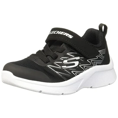 Afbeelding van Skechers Microspec Texlor Sneakers voor jongens, Zwart textiel, zwarte zilveren rand