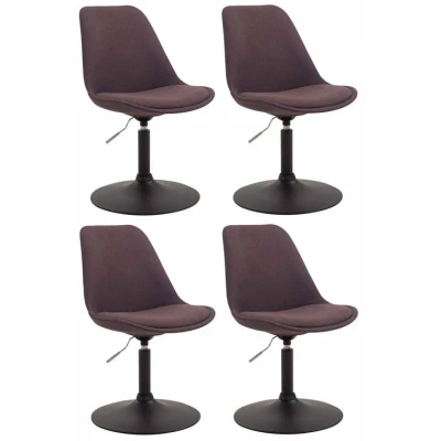 Image de CLP Lot de 4 Chaises salle à manger Maverick tissu avec pied trompette , Marron/Noir
