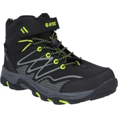 Afbeelding van HI TEC Blackout MID WP JR Unisex Outdoorschoenen voor kinderen, Maat: 31, Black/lime Kunststof/ textiel