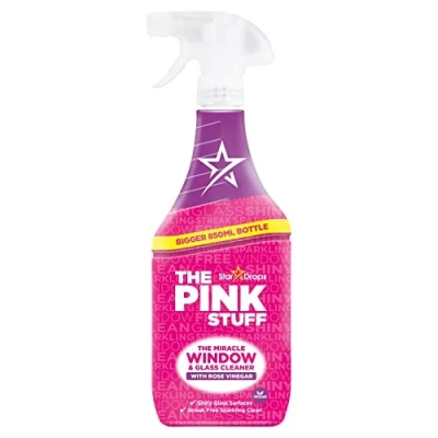 Afbeelding van The Pink Stuff Glasreiniger Streepvrije, Glanzende Ramen en Spiegels Verwijdert Vuil, Vet Vlekken Vegan
