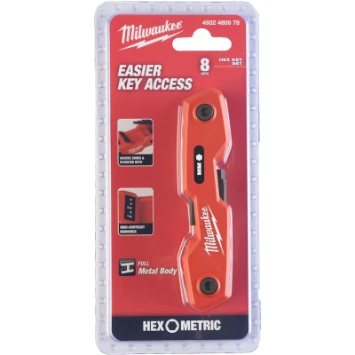Afbeelding van MILWAUKEE 4932480978 inbussleutelset zeskant vouwbaar 1,5 8mm 8 delig