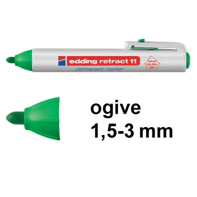 Image de Edding Retract 11 marqueur permanent (1,5 3 mm ogive) vert