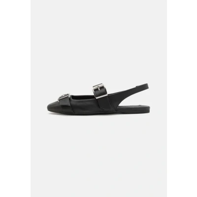 Afbeelding van KARL Lagerfeld Konnie Double Buckle Sling Slingback ballerina ́s black, Dames, Maat: 37, Black Schaapsleer