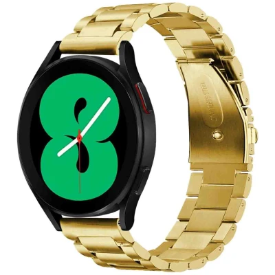 Afbeelding van iMoshion Stalen 20 mm bandje Geschikt voor Samsung Galaxy Watch 6 (Classic) / 5 (Pro) 4 3 Garmin Venu 2 plus Sq Forerunner 245 55 Goud