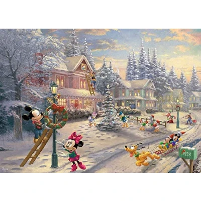 Afbeelding van Ceaco Thomas Kinkade Mickey&#039;S Victorian Christmas Puzzel 1000 stukjes