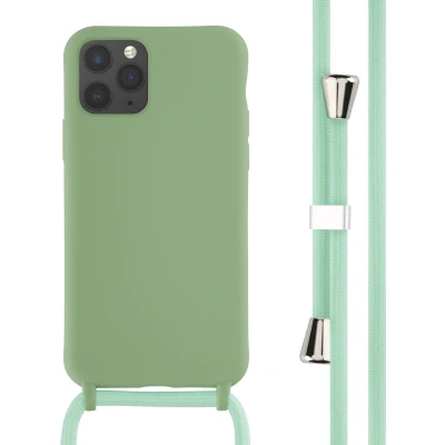 Afbeelding van iMoshion hoesje Geschikt voor iPhone 11 Pro met koord Siliconen design Groen / Avocado Green
