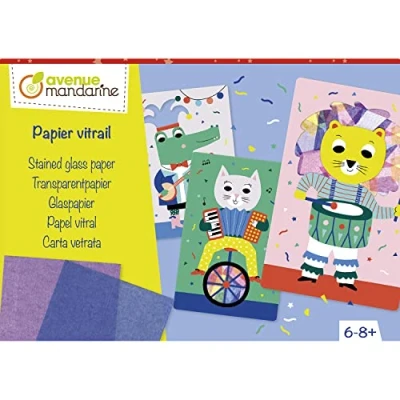 Afbeelding van AVENUE MANDARINE creatieve set van glaspapier ansichtkaarten met 5 verzendkaarten incl. enveloppen hobby&#039;s, DIY vanaf 6 jaar KC136C