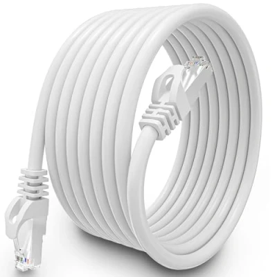 Afbeelding van Ethernet kabel, 10 m, Cat 6, RJ45, afgeschermd, Gigabit High Speed netwerkkabel, weerbestendig, FTP, 23AWG CCA internetkabel, zwart, 5 LAN kabel voor router, modem