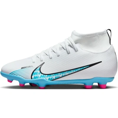 Afbeelding van Nike Jr Superfly 9 Club Fg/Mg voetbalschoenen voor jongens, Baltisch Wit Blauw Roze Blast
