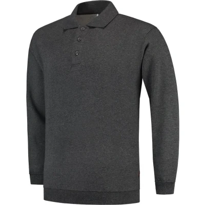 Afbeelding van Tricorp Polosweater Boord Casual Antraciet Maat 3XL