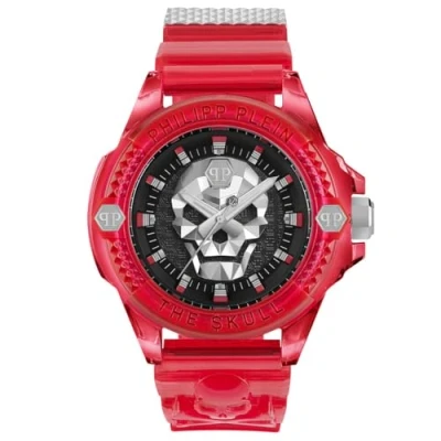 Afbeelding van Philipp Plein The $Kull Synthetic PWWAA0223 Horloge Siliconen Rood Ø 44 mm