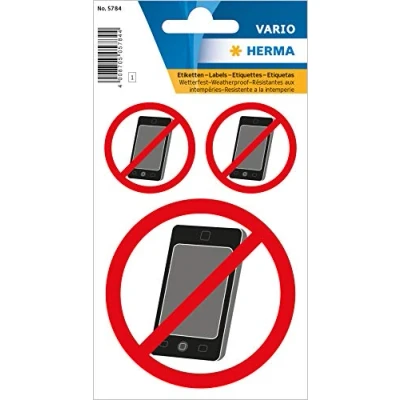 Afbeelding van Huismerk Herma 5784 Etiket met afbeelding GSM Verbod