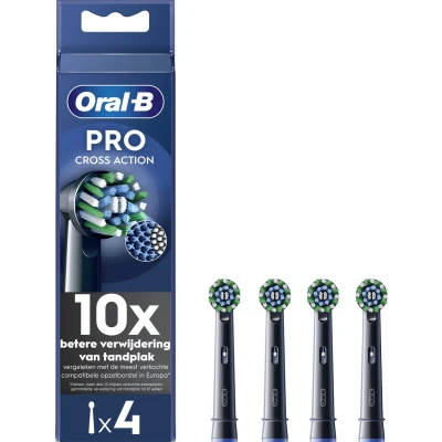 Afbeelding van Oral B Opzetborstels Pro Cross Action Zwart 4 stuks