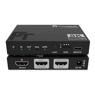 Afbeelding van FeinTech AX211 HDMI 2.1 audio extractor (HDMI uitgang) 1 in 2 uitgangen splitter 8K 4K 120Hz eARC