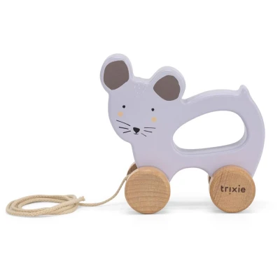 Afbeelding van Trixie Houten Trekfiguur Mrs. Mouse