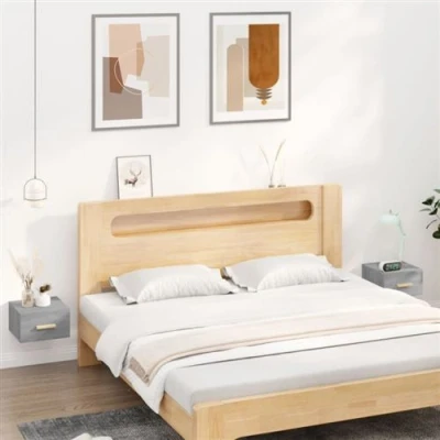 Afbeelding van Nachtkastjes 2 st wandgemonteerd 35x35x20 cm grijs sonoma eiken