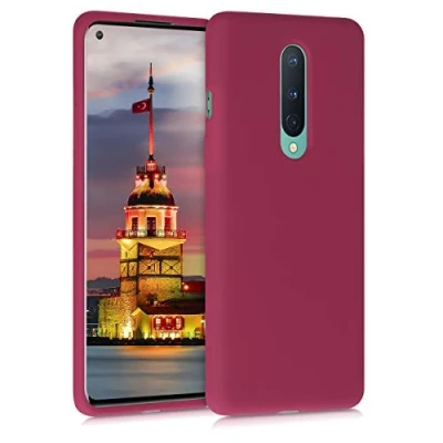 Afbeelding van kwmobile telefoonhoesje geschikt voor OnePlus 8 (2020) Hoesje met siliconen coating Smartphone case in fuchsia