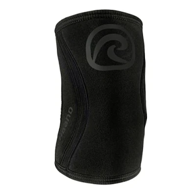 Afbeelding van Rehband SBR/5 mm neopreen elleboogbrace elleboogbeschermers voor krachtsporten, anatomisch design, antislip, nauwsluitend, dames en heren, carbon / zwart, 1 stuk, maat S