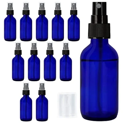 Afbeelding van Belle Vous Glazen Blauwe Spray Flesjes (12 Pak) 60ml Lege Fijne Mist Navulbaar Kobalt Flessen voor Essentiele Olies, Schoonmaak, Reizen, Aromatherapie, Huisdieren &amp; Parfum