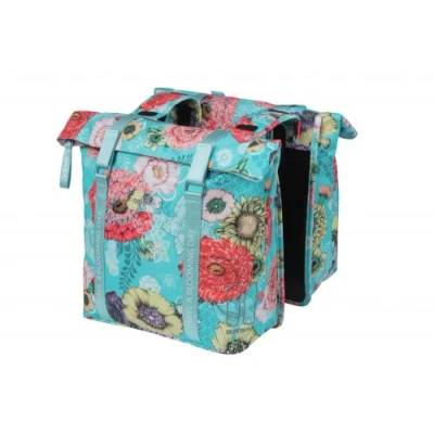 Afbeelding van Dubbele fietstas Basil Bloom Field Double MIK 35 liter 30 x 15 33 cm sky blue