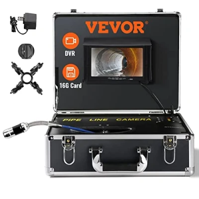 Afbeelding van VEVOR Inspectiecamera 30 m 7 inch scherm endoscoop met DVR Recorder Waterdicht IP68 12 LED Verstelbare 16 GB SD kaart voor Leiding Buizen Riool Home Waterafvoer Sanitair