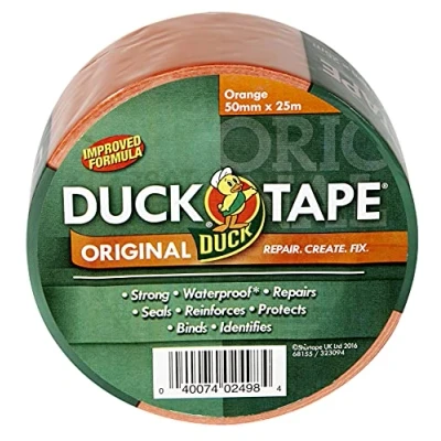 Afbeelding van Duck Originele tape, oranje, 50 mm x 25 m, verbeterde formule, waterdicht, hoge sterkte, plakband voor weefselreparatie