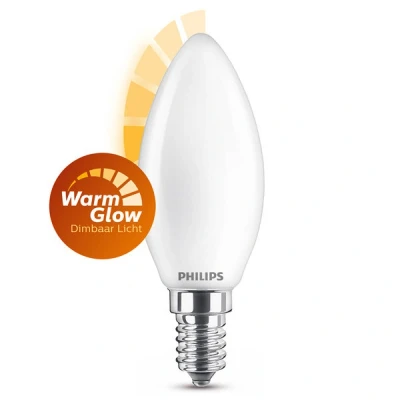 Image de Philips E14 ampoule LED bougie WarmGlow mate dimmable 3,4W (40W)