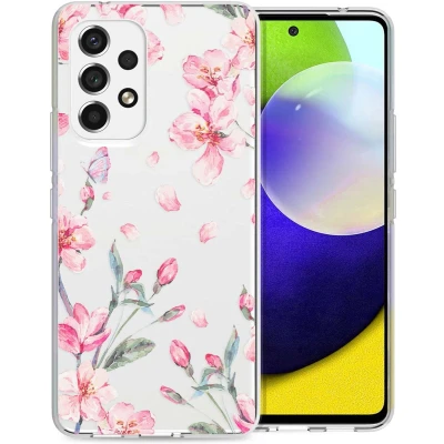 Afbeelding van iMoshion hoesje Geschikt voor Samsung Galaxy A53 Siliconen Design Roze / Blossom Watercolor