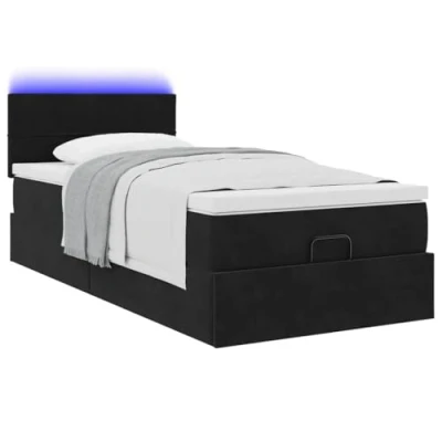 Afbeelding van vidaXL Bedframe met matras 90x190cm fluweel zwart