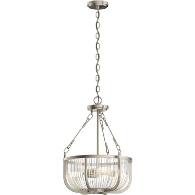 Afbeelding van Kichler LED Pendelarmatuur Roux 3X E27 Max 60W Dimbaar Brushed Nickel