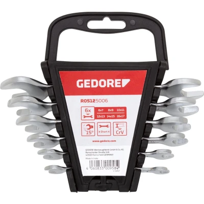 Afbeelding van Gedore red Dubbele Steeksleutelset 6 delig 17 mm Kort Zwart