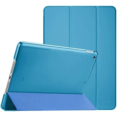 Afbeelding van ProCase Hoes voor 10,2 Inch iPad 9e Generatie 2021/iPad 8e 2020/iPad 7e 2019, Schokbestendige Hoesje Beschermhoes Smart Folio Cover Case Hard Back Shell Lichtblauw